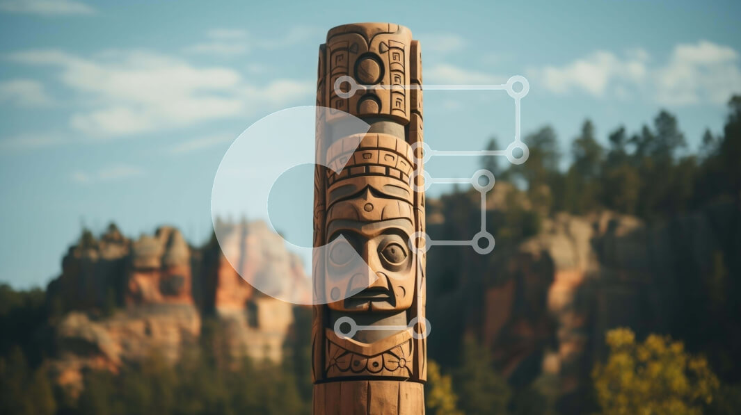 Intra Συλλεκτικό Ξύλινο Παζλ Plywood  4mm - Ξύλινος πόλος τοτέμ στο φυσικό τοπίο Σε Ξύλινο Κουτί - Διαστάσεις: 10x10 cm – 25 κομμάτια