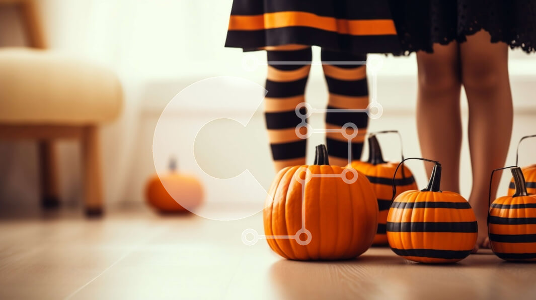 Intra Συλλεκτικό Ξύλινο Παζλ Plywood  4mm - Παιδιά με αποκριάτικες στολές με κολοκύθες σε ξύλινο πάτωμα Σε Ξύλινο Κουτί - Διαστάσεις Puzzle: 10x10 cm – 25 κομμάτια