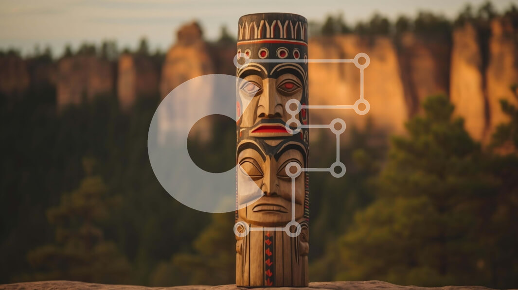 Intra Συλλεκτικό Ξύλινο Παζλ Plywood  4mm - Πόλος τοτέμ σε φυσικό περιβάλλον Σε Ξύλινο Κουτί - Διαστάσεις: 10x10 cm – 25 κομμάτια