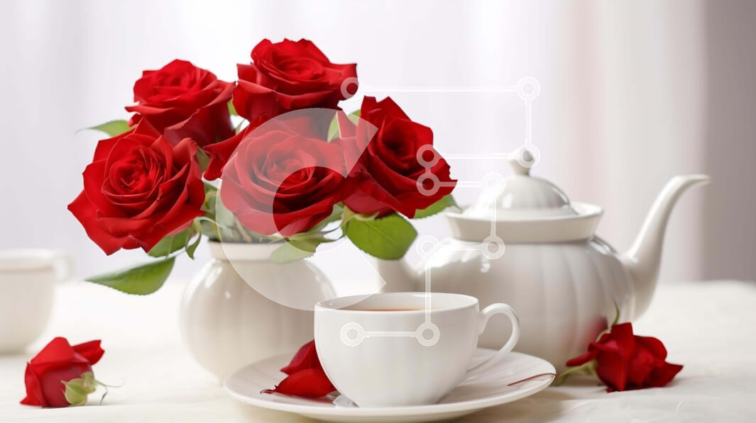 Σετ των 2 Intra Συλλεκτικό Ξύλινο Παζλ Plywood  4mm - Κομψό τραπεζάκι με φλιτζάνια τσαγιού και καφέ Σε Ξύλινο Κουτί - Διαστάσεις: 10x10 cm – 25 κομμάτια