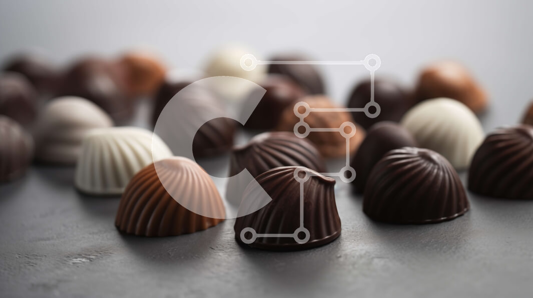 Σετ των 2 Intra Συλλεκτικό Ξύλινο Παζλ Plywood  4mm - Ανάμικτες καραμέλες σοκολάτας σε γκρίζα επιφάνεια Σε Ξύλινο Κουτί - Διαστάσεις: 10x10 cm – 25 κομμάτια