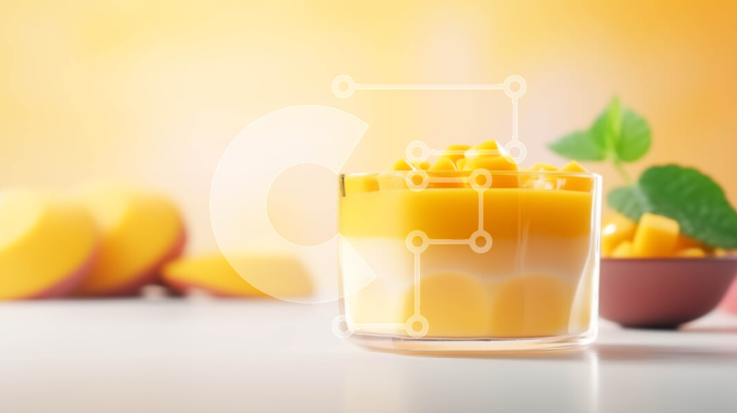 Σετ των 2 Intra Συλλεκτικό Ξύλινο Παζλ Plywood  4mm - Γιαούρτι Mango με φρέσκα μάνγκο και φύλλα μέντας Σε Ξύλινο Κουτί - Διαστάσεις: 10x10 cm – 25 κομμάτια