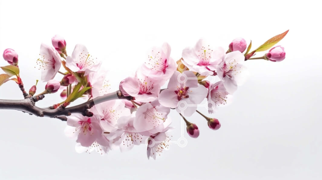 Intra Συλλεκτικό Ξύλινο Παζλ Plywood  4mm - Υπέροχη εικόνα του κλαδιού από ροζ άνθη κερασιάς με φύλλα και λουλούδια Σε Ξύλινο Κουτί - Διαστάσεις: 10x10 cm – 25 κομμάτια