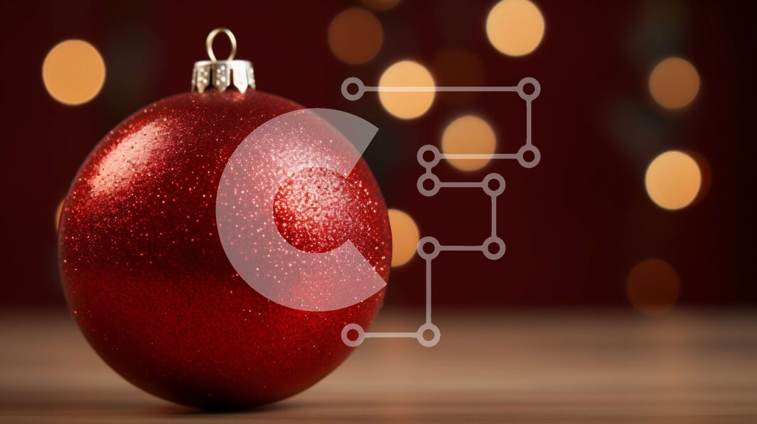 Intra Συλλεκτικό Ξύλινο Παζλ Plywood  4mm - Κόκκινη χριστουγεννιάτικη μπάλα σε διακοσμητικό ξύλινο τραπέζι Σε Ξύλινο Κουτί - Διαστάσεις: 10x10 cm – 25 κομμάτια