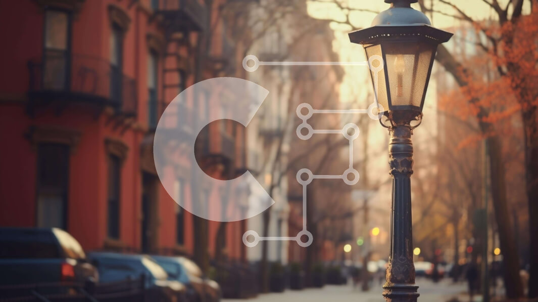 Intra Συλλεκτικό Ξύλινο Παζλ Plywood  4mm - Urban Street με φανοστάτη και παρκαρισμένα αυτοκίνητα Σε Ξύλινο Κουτί - Διαστάσεις Puzzle: 10x10 cm – 25 κομμάτια