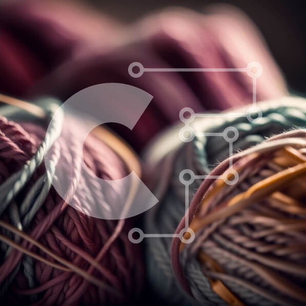 Intra Συλλεκτικό Ξύλινο Παζλ Plywood  4mm - Ζωντανές μπάλες νήματος σε ροζ, μωβ και κίτρινο Σε Ξύλινο Κουτί - Διαστάσεις Puzzle: 10x10 cm – 25 κομμάτια