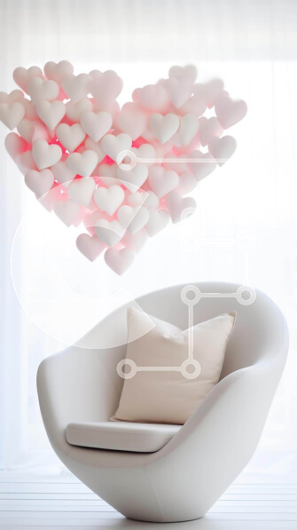 Intra Συλλεκτικό Ξύλινο Παζλ Plywood  4mm - Διακοσμήσεις για την Ημέρα του Αγίου Βαλεντίνου σε ένα δωμάτιο με λευκή καρέκλα Σε Ξύλινο Κουτί - Διαστάσεις Puzzle: 10x10 cm – 25 κομμάτια