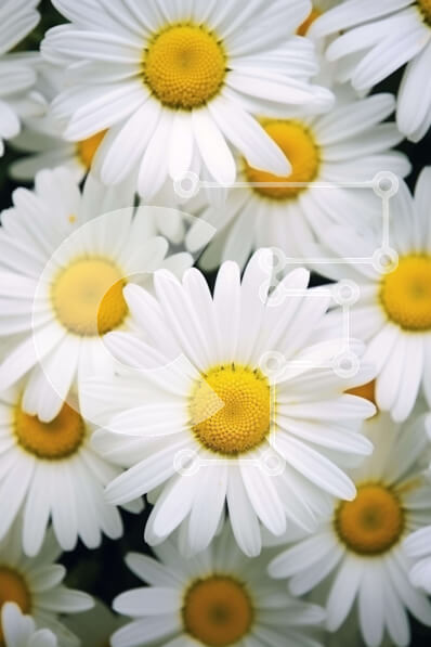 Σετ των 2 Intra Συλλεκτικό Ξύλινο Παζλ Plywood  4mm - Λευκές Μαργαρίτες με Κίτρινα Κέντρα Σε Ξύλινο Κουτί - Διαστάσεις: 10x10 cm – 25 κομμάτια