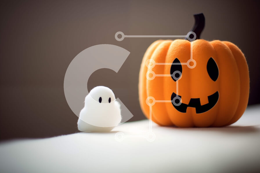 Intra Συλλεκτικό Ξύλινο Παζλ Plywood  4mm - Φάντασμα και κολοκύθα για το Halloween Σε Ξύλινο Κουτί - Διαστάσεις Puzzle: 10x10 cm – 25 κομμάτια