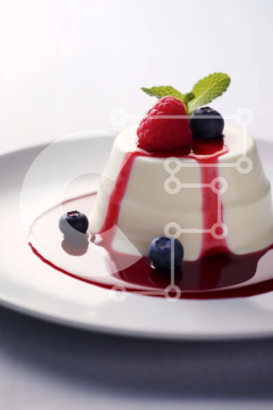 Σετ των 2 Intra Συλλεκτικό Ξύλινο Παζλ Plywood  4mm - Νόστιμο λευκό επιδόρπιο με μούρα και σάλτσα κόκκινου κρασιού Σε Ξύλινο Κουτί - Διαστάσεις: 10x10 cm – 25 κομμάτια