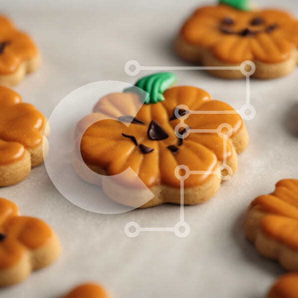 Σετ των 2 Intra Συλλεκτικό Ξύλινο Παζλ Plywood  4mm - Νόστιμα μπισκότα κολοκύθας με πράσινο πάγωμα Σε Ξύλινο Κουτί - Διαστάσεις: 10x10 cm – 25 κομμάτια