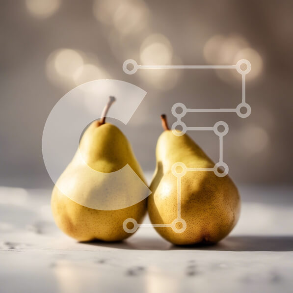 Σετ των 2 Intra Συλλεκτικό Ξύλινο Παζλ Plywood  4mm - Κίτρινα αχλάδια σε λευκή επιφάνεια Σε Ξύλινο Κουτί - Διαστάσεις: 10x10 cm – 25 κομμάτια