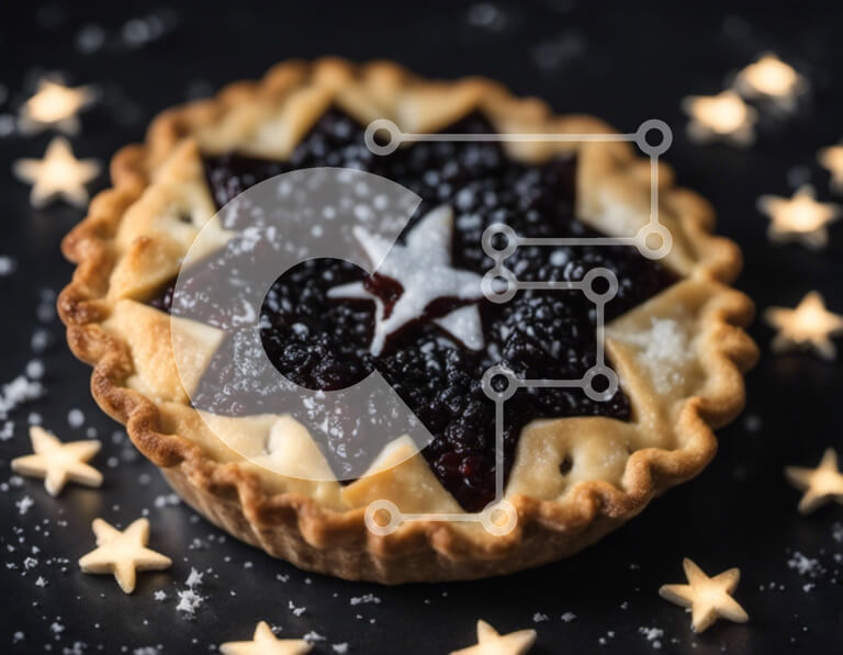 Σετ των 2 Intra Συλλεκτικό Ξύλινο Παζλ Plywood  4mm - Πίτα σε σχήμα αστεριού με μαρμελάδα Blackberry Σε Ξύλινο Κουτί - Διαστάσεις: 10x10 cm – 25 κομμάτια