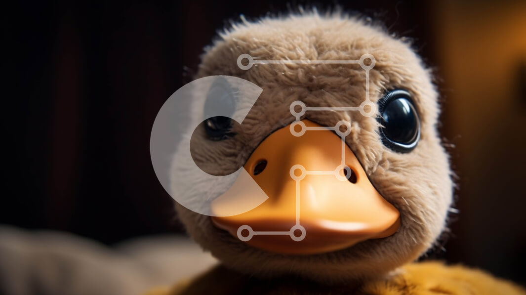 Σετ των 2 Intra Συλλεκτικό Ξύλινο Παζλ Plywood  4mm - Χαριτωμένη γεμιστή πάπια κοιτάζοντας την κάμερα Σε Ξύλινο Κουτί - Διαστάσεις: 10x10 cm – 25 κομμάτια