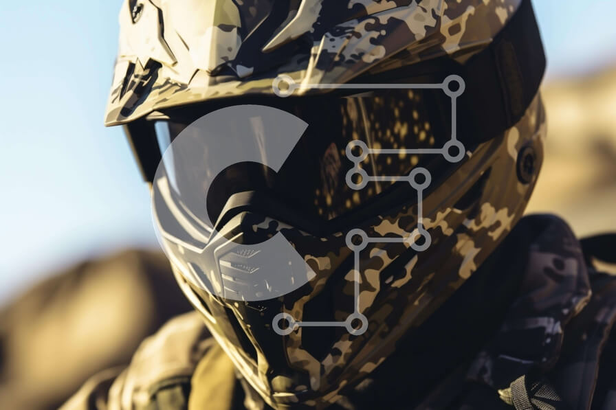 Intra Συλλεκτικό Ξύλινο Παζλ Plywood  4mm - Άνθρωπος με γυαλιά αεροπόρου και κράνος παραλλαγής στην έρημο Σε Ξύλινο Κουτί - Διαστάσεις Puzzle: 10x10 cm – 25 κομμάτια