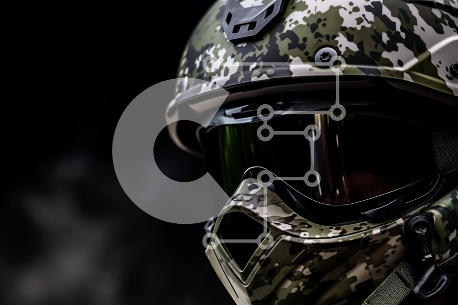 Intra Συλλεκτικό Ξύλινο Παζλ Plywood  4mm - Άνδρας με κράνος παραλλαγής τύπου Στρατού και γυαλιά Σε Ξύλινο Κουτί - Διαστάσεις Puzzle: 10x10 cm – 25 κομμάτια