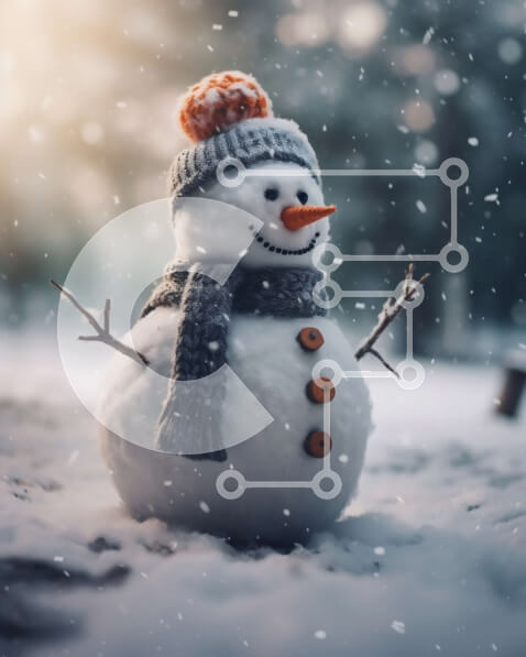 Intra Συλλεκτικό Ξύλινο Παζλ Plywood  4mm - Αξιολάτρευτος χιονάνθρωπος στη χώρα των θαυμάτων του χειμώνα Σε Ξύλινο Κουτί - Διαστάσεις Puzzle: 10x10 cm – 25 κομμάτια