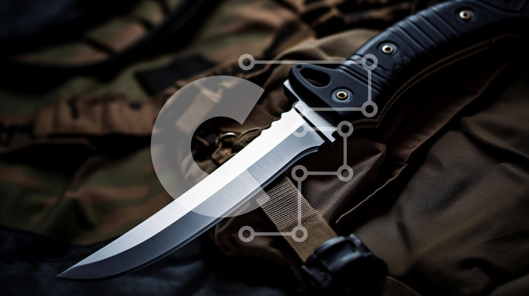 Intra Συλλεκτικό Ξύλινο Παζλ Plywood  4mm - Μαχαίρι σε ανοιχτό σακίδιο Σε Ξύλινο Κουτί - Διαστάσεις: 10x10 cm – 25 κομμάτια