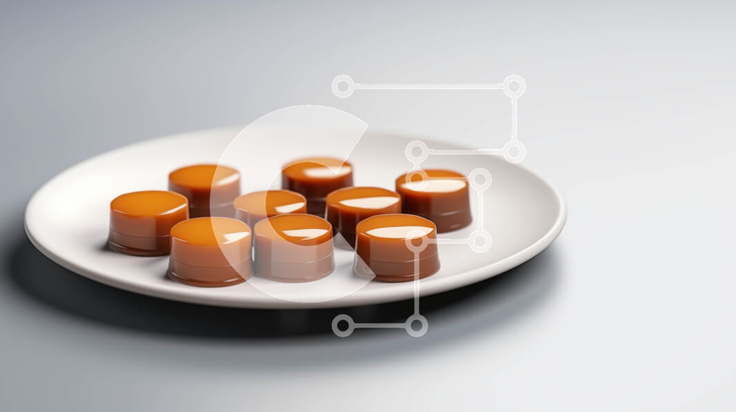 Σετ των 2 Intra Συλλεκτικό Ξύλινο Παζλ Plywood  4mm - Πιάτο καραμέλες σοκολάτας με ζαχαρωτά Σε Ξύλινο Κουτί - Διαστάσεις: 10x10 cm – 25 κομμάτια