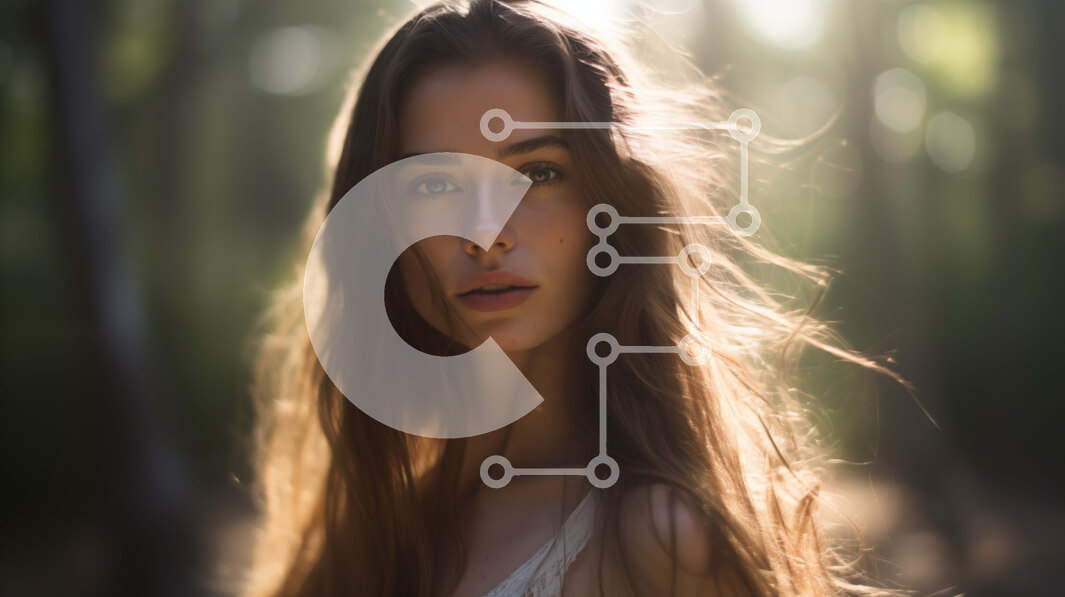 Intra Συλλεκτικό Ξύλινο Παζλ Plywood  4mm - Νεαρή γυναίκα στο δάσος με ρέοντα μαλλιά Σε Ξύλινο Κουτί - Διαστάσεις: 10x10 cm – 25 κομμάτια