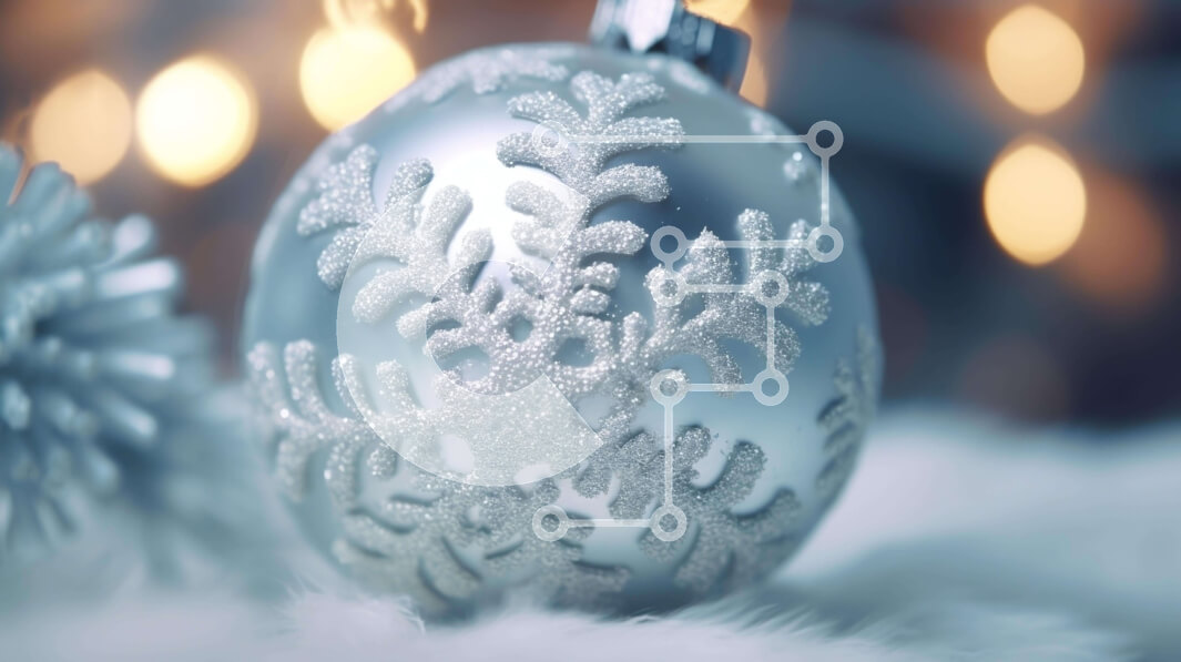 Intra Συλλεκτικό Ξύλινο Παζλ Plywood  4mm - Στολίδι νιφάδων χιονιού σε φόντο νιφάδων χιονιού Σε Ξύλινο Κουτί - Διαστάσεις: 10x10 cm – 25 κομμάτια