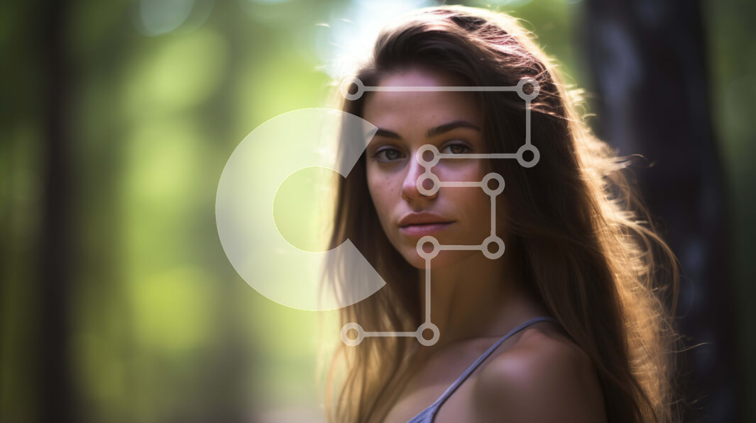 Intra Συλλεκτικό Ξύλινο Παζλ Plywood  4mm - Γυναίκα στο δάσος με μακριά καστανά μαλλιά Σε Ξύλινο Κουτί - Διαστάσεις: 10x10 cm – 25 κομμάτια