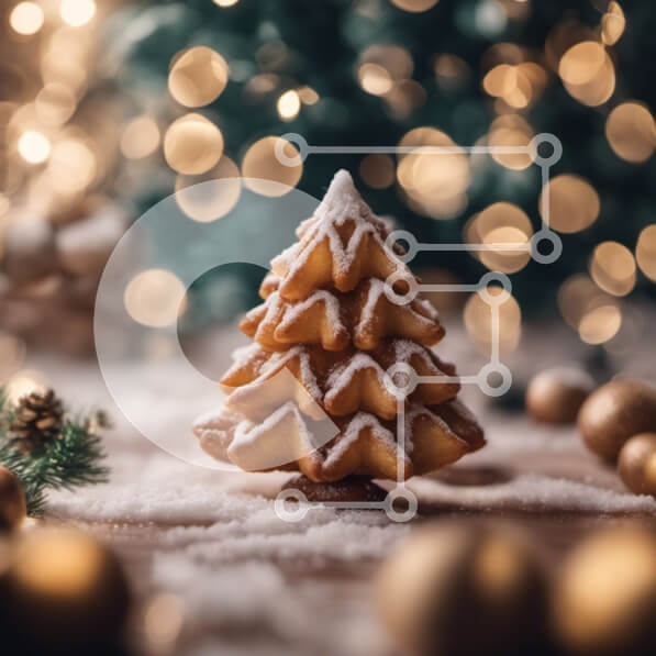 Intra Συλλεκτικό Ξύλινο Παζλ Plywood  4mm - Χιονισμένο χριστουγεννιάτικο δέντρο με χρυσές μπάλες και στολίδια Σε Ξύλινο Κουτί - Διαστάσεις: 10x10 cm – 25 κομμάτια