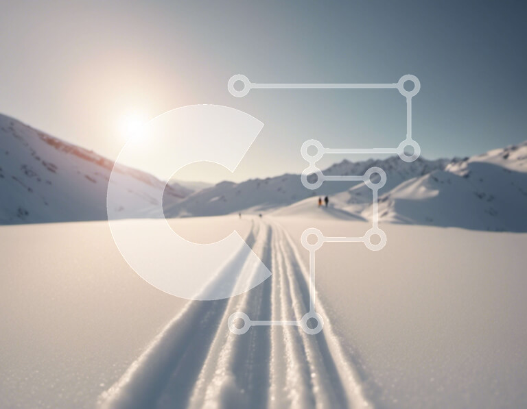 Intra Συλλεκτικό Ξύλινο Παζλ Plywood  4mm - Χιονισμένο ορεινό τοπίο με πίστες σκι Σε Ξύλινο Κουτί - Διαστάσεις: 10x10 cm – 25 κομμάτια