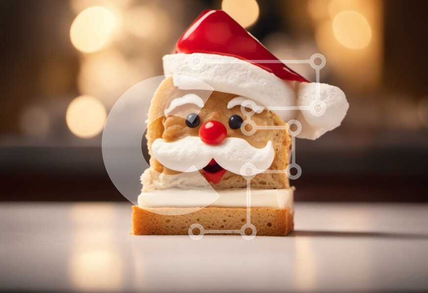 Σετ των 2 Intra Συλλεκτικό Ξύλινο Παζλ Plywood  4mm - Μπισκότο Άγιου Βασίλη σε ένα κέικ Σε Ξύλινο Κουτί - Διαστάσεις: 10x10 cm – 25 κομμάτια