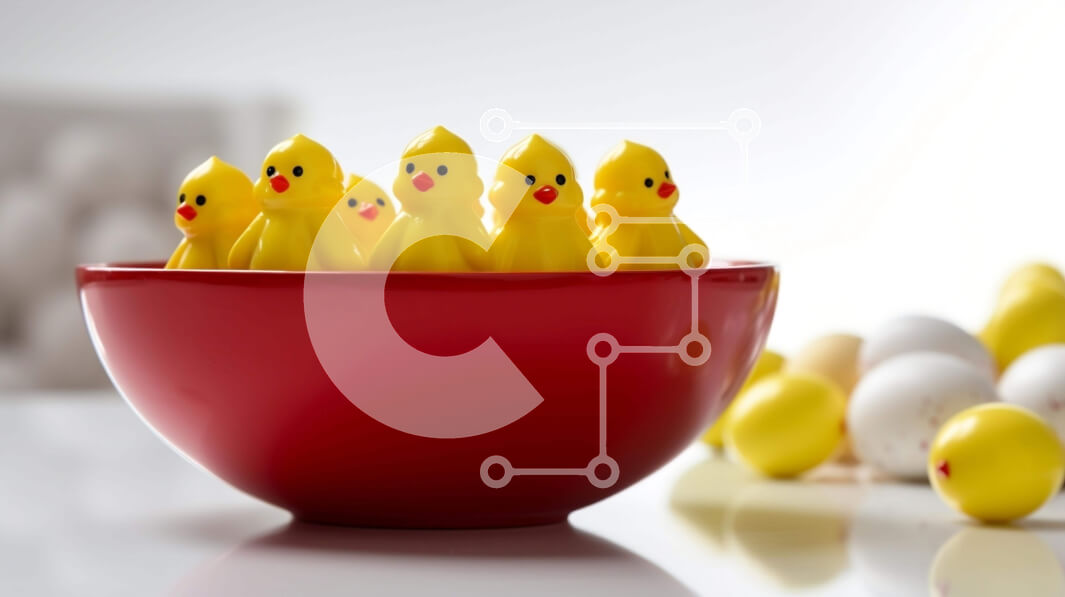 Intra Συλλεκτικό Ξύλινο Παζλ Plywood  4mm - Τραπέζι με κοτοπουλάκια και αυγά με θέμα το Πάσχα Σε Ξύλινο Κουτί - Διαστάσεις: 10x10 cm – 25 κομμάτια