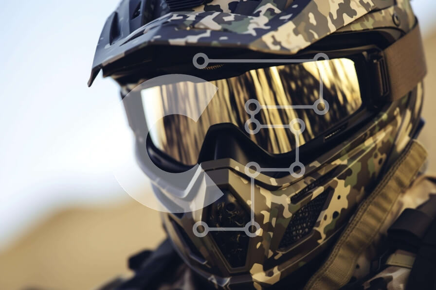 Intra Συλλεκτικό Ξύλινο Παζλ Plywood  4mm - Άνδρας με καμουφλαρισμένη στολή με γυαλιά αεροπόρου Σε Ξύλινο Κουτί - Διαστάσεις Puzzle: 10x10 cm – 25 κομμάτια