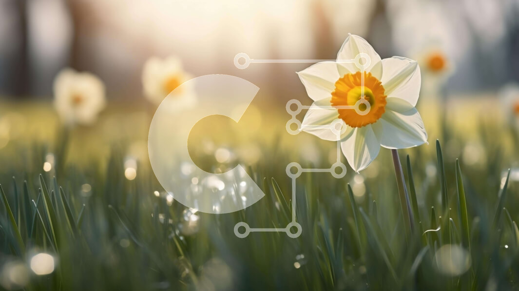 Intra Συλλεκτικό Ξύλινο Παζλ Plywood  4mm - Μονό λευκό λουλούδι ασφόδελο σε πράσινο γρασίδι με σταγόνες δροσιάς Σε Ξύλινο Κουτί - Διαστάσεις: 10x10 cm – 25 κομμάτια