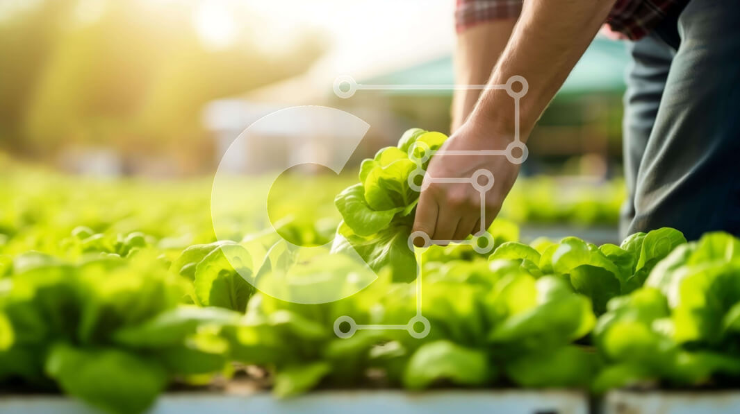 Σετ των 2 Intra Συλλεκτικό Ξύλινο Παζλ Plywood  4mm - Άτομο που συγκομίζει μαρούλι σε ένα εσωτερικό αγρόκτημα Σε Ξύλινο Κουτί - Διαστάσεις: 10x10 cm – 25 κομμάτια