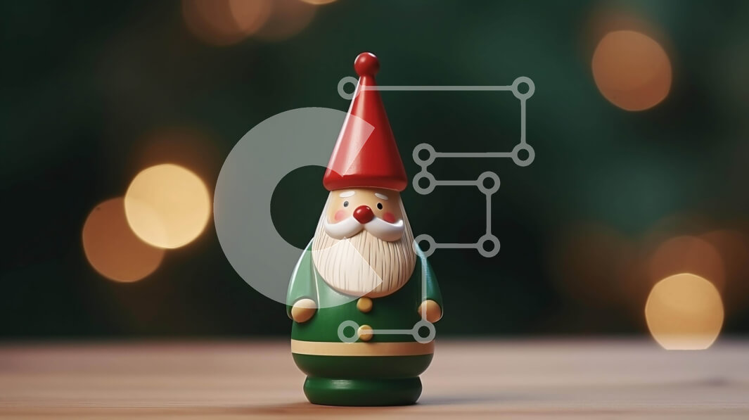 Intra Συλλεκτικό Ξύλινο Παζλ Plywood  4mm - Πράσινο και κόκκινο φιγούρα gnome για εορταστική διακόσμηση Σε Ξύλινο Κουτί - Διαστάσεις Puzzle: 10x10 cm – 25 κομμάτια