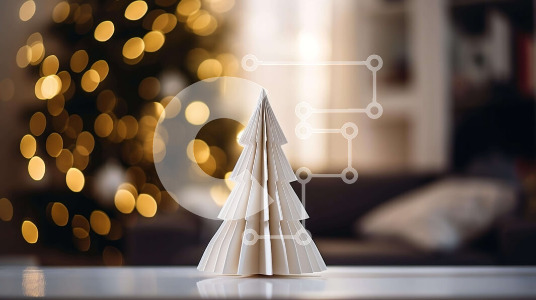 Intra Συλλεκτικό Ξύλινο Παζλ Plywood  4mm - Εορταστικό χριστουγεννιάτικο δέντρο Λευκής Βίβλου στο σαλόνι Σε Ξύλινο Κουτί - Διαστάσεις: 10x10 cm – 25 κομμάτια