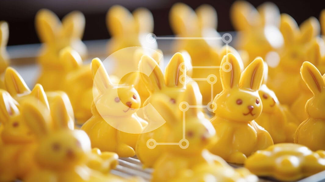 Intra Συλλεκτικό Ξύλινο Παζλ Plywood  4mm - Κίτρινα ειδώλια λαγουδάκι διατεταγμένα σε σειρές Σε Ξύλινο Κουτί - Διαστάσεις Puzzle: 10x10 cm – 25 κομμάτια