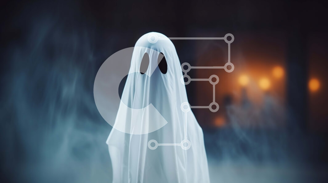 Intra Συλλεκτικό Ξύλινο Παζλ Plywood  4mm - Λευκό φάντασμα στο σκοτάδι - Τρομακτική εικόνα αποκριών Σε Ξύλινο Κουτί - Διαστάσεις: 10x10 cm – 25 κομμάτια