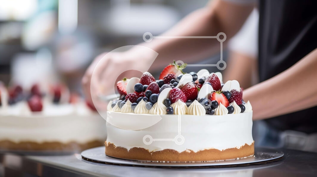 Σετ των 2 Intra Συλλεκτικό Ξύλινο Παζλ Plywood  4mm - Κέικ με φρέσκα μούρα και λευκό παγωμένο Σε Ξύλινο Κουτί - Διαστάσεις: 10x10 cm – 25 κομμάτια