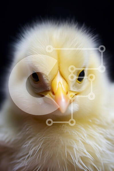 Σετ των 2 Intra Συλλεκτικό Ξύλινο Παζλ Plywood  4mm - Περίεργο κίτρινο κοτόπουλο που κοιτάζει επίμονα την κάμερα Σε Ξύλινο Κουτί - Διαστάσεις: 10x10 cm – 25 κομμάτια