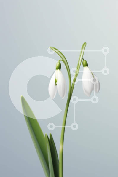 Σετ των 2 Intra Συλλεκτικό Ξύλινο Παζλ Plywood  4mm - Λουλούδια Snowdrop την εποχή της άνοιξης Σε Ξύλινο Κουτί - Διαστάσεις: 10x10 cm – 25 κομμάτια