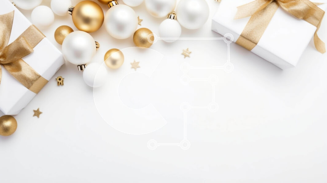 Intra Συλλεκτικό Ξύλινο Παζλ Plywood  4mm - Εορταστικό φόντο με στολίδια και κουτιά δώρων Σε Ξύλινο Κουτί - Διαστάσεις: 10x10 cm – 25 κομμάτια