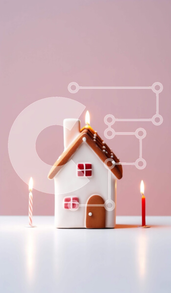 Intra Συλλεκτικό Ξύλινο Παζλ Plywood  4mm - Gingerbread House με αναμμένα κεριά για γιορτές Σε Ξύλινο Κουτί - Διαστάσεις: 10x10 cm – 25 κομμάτια