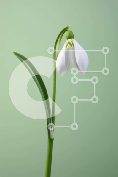 Σετ των 2 Intra Συλλεκτικό Ξύλινο Παζλ Plywood  4mm - Λευκό λουλούδι χιονοστιβάδας που ανθίζει την άνοιξη Σε Ξύλινο Κουτί - Διαστάσεις: 10x10 cm – 25 κομμάτια