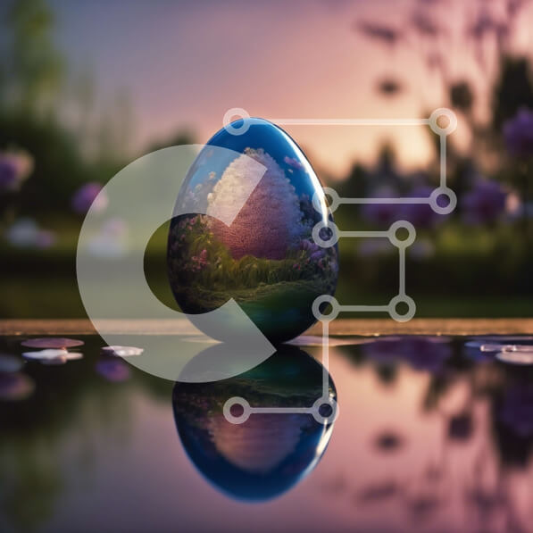 Intra Συλλεκτικό Ξύλινο Παζλ Plywood  4mm - Στολίδι από γυάλινο αυγό στο νερό με λουλούδια και δέντρα Σε Ξύλινο Κουτί - Διαστάσεις: 10x10 cm – 25 κομμάτια