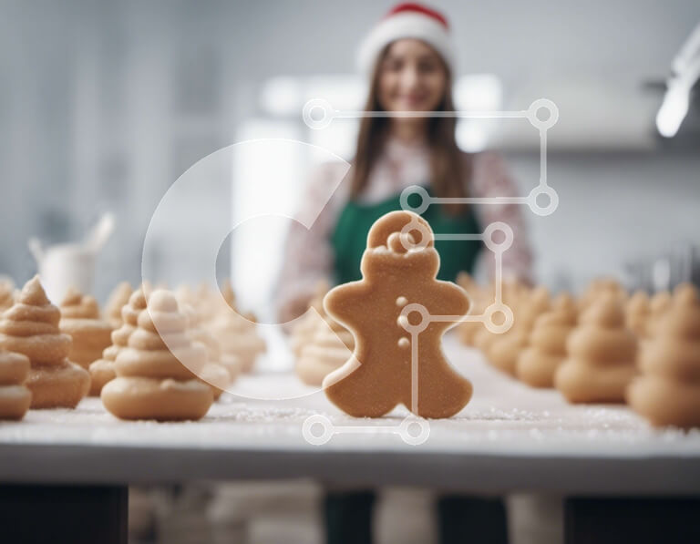 Σετ των 2 Intra Συλλεκτικό Ξύλινο Παζλ Plywood  4mm - Γυναίκα που διακοσμεί τα μπισκότα με μελόψωμο Σε Ξύλινο Κουτί - Διαστάσεις: 10x10 cm – 25 κομμάτια