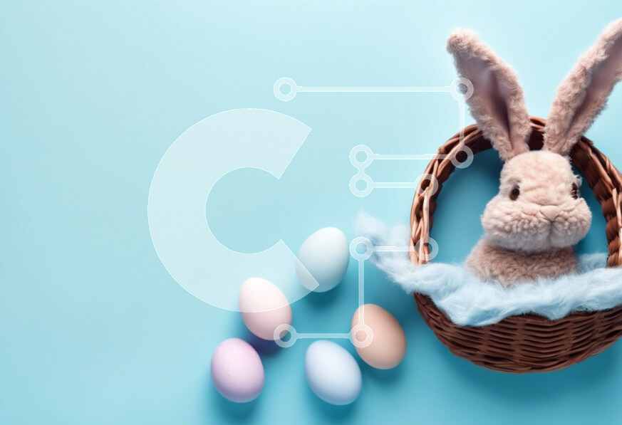 Intra Συλλεκτικό Ξύλινο Παζλ Plywood  4mm - Κουνέλι γεμιστό κουνελάκι με πολύχρωμα πασχαλινά αυγά Σε Ξύλινο Κουτί - Διαστάσεις: 10x10 cm – 25 κομμάτια