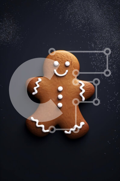 Σετ των 2 Intra Συλλεκτικό Ξύλινο Παζλ Plywood  4mm - Μπισκότο με μελόψωμο με γλάσο και πασπαλίζει σε σκούρο φόντο Σε Ξύλινο Κουτί - Διαστάσεις: 10x10 cm – 25 κομμάτια