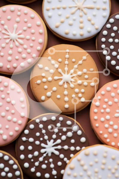 Σετ των 2 Intra Συλλεκτικό Ξύλινο Παζλ Plywood  4mm - Μπισκότα διακοσμημένα με νιφάδα χιονιού Σε Ξύλινο Κουτί - Διαστάσεις: 10x10 cm – 25 κομμάτια