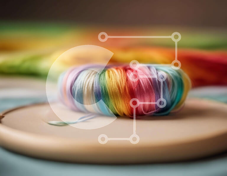 Intra Συλλεκτικό Ξύλινο Παζλ Plywood  4mm - Πολύχρωμο νήμα σε τσέρκι κεντήματος Σε Ξύλινο Κουτί - Διαστάσεις Puzzle: 10x10 cm – 25 κομμάτια