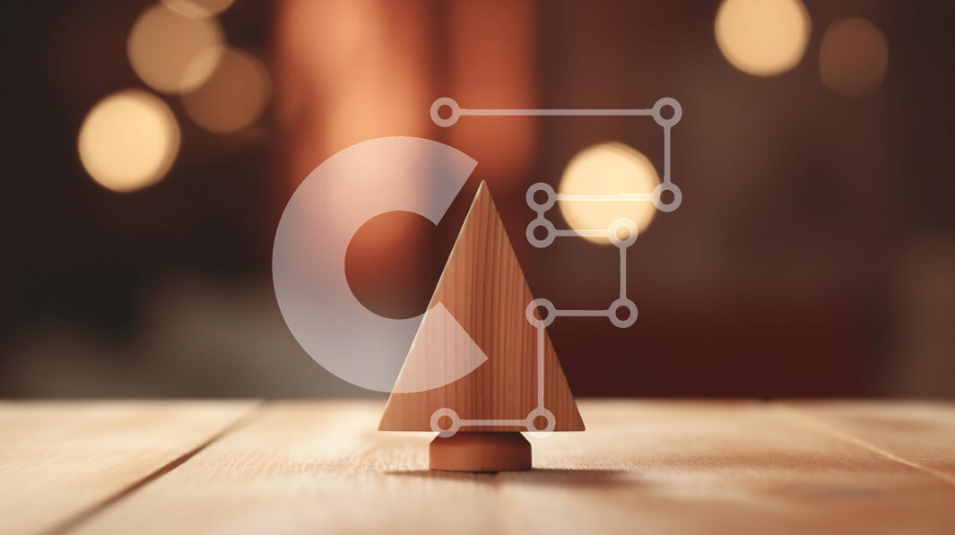 Intra Συλλεκτικό Ξύλινο Παζλ Plywood  4mm - Ξύλινο χριστουγεννιάτικο δέντρο στο τραπέζι με θολά φώτα Σε Ξύλινο Κουτί - Διαστάσεις: 10x10 cm – 25 κομμάτια